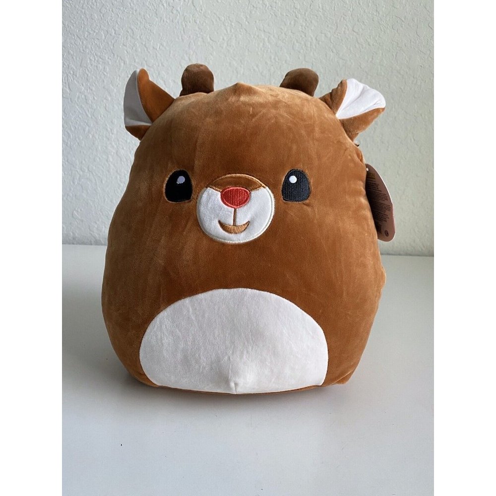 Squishmallows Rudolph The Red Nosed Reindeer 12” Christmas Plush 2021 Brown Red - Picture 2 of 8